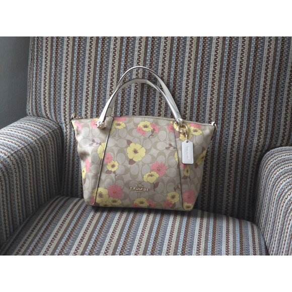 Coach Signature Floral Kacey Satchel - Picture 8 of 12
